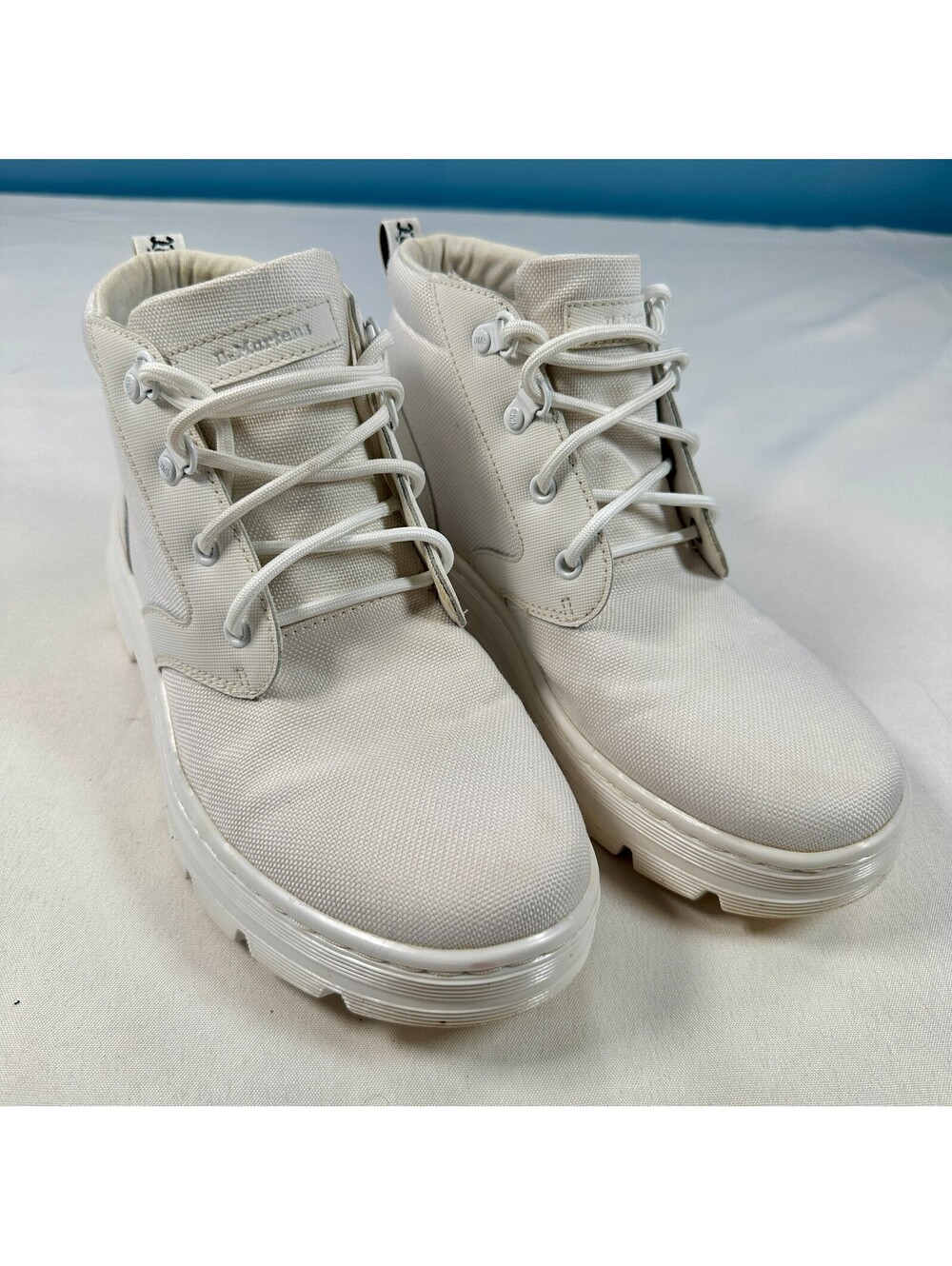 Dr. Martens Bonny W White Canvas Utility Chukka Boots Women's Size 9 Medium